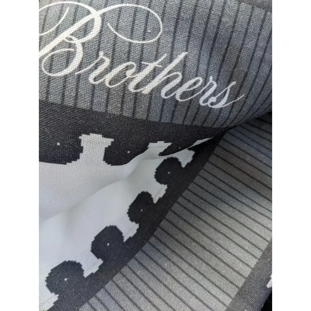Brooks Brothers Turkish Cotton Shower Curtain Gray Geometric Pattern New *READ